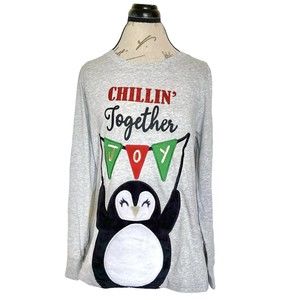 Christmas Holiday Time Long Sweater Pequin Medium Graphic Chillin Together Joy
